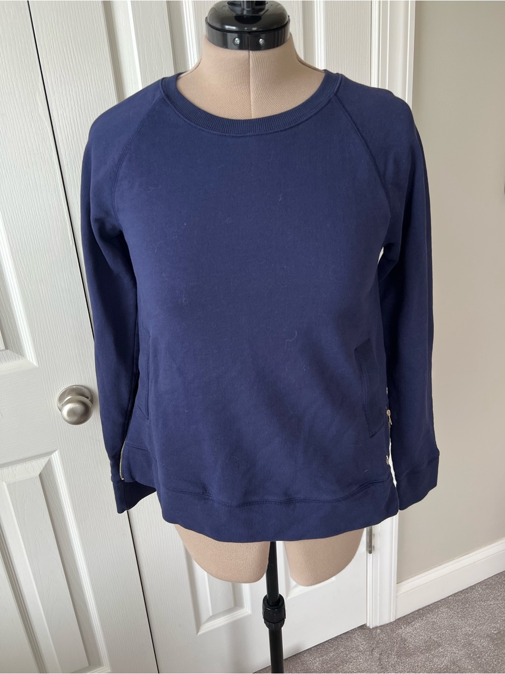 Lilly Pulitzer Navy Pullover with Side Zippers